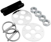 Lightweight Aluminum Hood Pin Kit 1/2" Diameter Pins Black