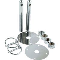 Chrome Steel Hood Pin Kit 3/16" Flip-Over Clips