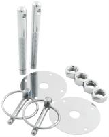 Chrome Steel Hood Pin Kit 1/4" Flip-Over Clips
