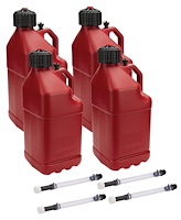 ALL40121-4 Utility Jug 5 Gal w/Filler Hose Red 4 Pack