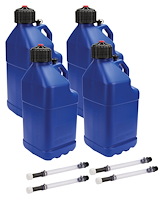 ALL40122-4 Utility Jug 5 Gal w/Filler Hose Blue 4 Pack