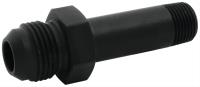Extended Oil Inlet Straight -10 AN Male to 3/8 in NPT Male 3 in Long [Aluminum, Black Anodized]