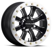 A71 MAMBA Wheel Size: 15 X 7" Bolt Pattern: 4X156 mm [Black and Machined w/ Beadlock Ring]