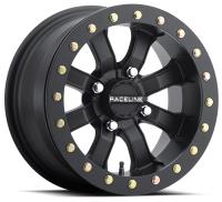 A71B MAMBA Wheel Size: 14 X 8" Bolt Pattern: 4X110 mm [Black w/ Black Beadlock Ring]