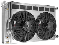 OE-Fit Aluminum Radiator Module with Transmission Oil Cooler and Dual 13 in. Spal Fans 1968-1972 Chevy Chevelle