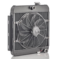 Aluminum Downflow Radiator for 1955-1957 Chevy Fullsize [Black]