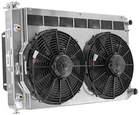 15-11031 OE-Fit Aluminum Radiator Module with Transmission Oil Cooler and Dual 13 in. Spal Fans 1967-1969 Chevy Camaro/Pontiac F