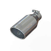 TP032545 Exhaust Tail Pipe Tip 2.5" IN 4.5" OUT 11.25"L - Polished