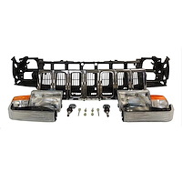 55054996K Header Panel Kit for 1996-1998 Jeep ZJ Grand Cherokee w/o Headlamp Leveling Device, Includes Header Panel