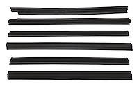 55235404MK Door Glass Weatherstrip Kit for 84-96 Jeep XJ Cherokee w/ 4 Doors [Black, Plastic, Rubber, Front & Rear]