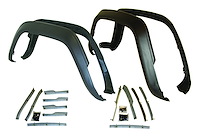 5AGKM Fender Flare Master Kit for 84-94 Jeep XJ Cherokee, Includes 2 Front and 2 Rear Flat Black Flares, Retainers & Hardware