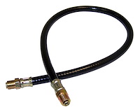 J0647584 Oil Filter Hose for 1945-1953 Jeep CJ-2A and CJ-3A w/ 4/134 L-Head Engines, 23 in. Long [Black, Metal, Rubber]