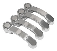 RT34005 4 Stainless Steel Door Handles for Jeep 07-18 JK Wrangler w/ 4 Doors, 08-12 KK Liberty