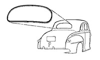 19A-7042084 Rear Window Seal w/ Groove, 1941-48 Ford Car