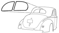 78-704220 Rear Window Seal, 1937 Ford Car, 1938 Ford Coupe, Ford Standard Ford Sedan, 1939-40 Ford Coupe
