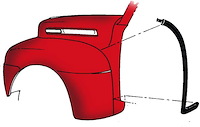 7C-16068 Fender to Cowl Seal, 1948-52 Ford Pickup