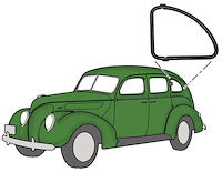 81A-735130/1 Quarter Window Seals, 1938-40 Fordor