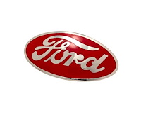 B-8212-STR-R Grille Shell Ornament Emblem, Bull Nose (Red), 1932 Ford Car