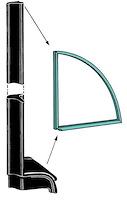21A-7630106/7 Quarter Window Front Edge Seals, 1942-50 Ford Convertible