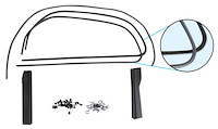 48-45983-3W-B-SS Front Door Window Channel Kit, 1935-36 3/W Ford Coupe