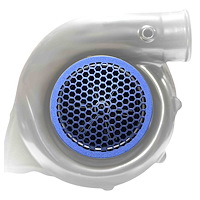 TBG-BIL-3.00-BLU Billet Turbocharger Inlet Screen, 3 in. Inlet Diameter [Blue]