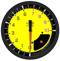 Yellow AutoCross Series Tachometer 4-5/8" Electrical