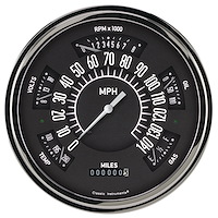 1949-1950 Chevy Car Black Style Direct-Fit Instrument Cluster [LS Sending Units]