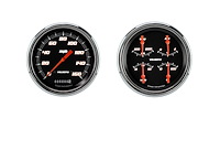 1947-1953 Chevy & GMC Truck Velocity Black Direct-Fit Instrument Cluster with Speedtachular & Quad Gauge [LS Sending Units]