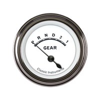 2-1/8 in. Classic White Gear Selector Indicator without Overdrive [Stainless Low Step Bezel]