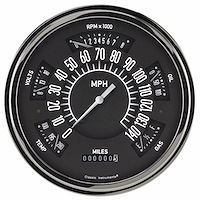 1949-1950 Ford Car Black Style Direct-Fit Instrument Cluster