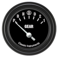 2-1/8 in. Hot Rod Gear Selector Indicator with Overdrive [Black Low Step Bezel]