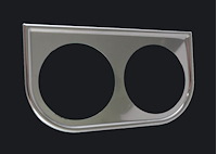 Chrome Under-Dash Gauge Panel, 2-Hole for 2-1/8 in. Gauges