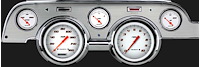 1967-1968 Ford Mustang Velocity White Direct-Fit Instrument Cluster [Brushed Aluminum Bezel]