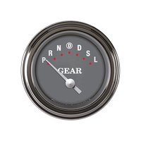 2-1/8 in. SG Series Gear Selector Indicator with Overdrive [Stainless Low Step Bezel, Flat Lens]