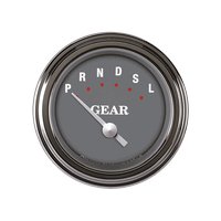 2-1/8 in. SG Series Gear Selector Indicator without Overdrive [Stainless Low Step Bezel, Curved Lens]