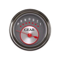 2-1/8 in. Silver Series Gear Selector Indicator with Overdrive [Stainless Low Step Bezel, Flat Lens]