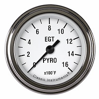 2-1/8 in. White Hot Full-Sweep Exhaust Gas Temperature Gauge