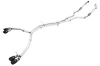 Non-Res Track Exhaust for Audi B9 S5 Coupe - Non-Resonated - Diamond Black 102mm Tips