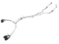 Non-Res Track Exhaust for Audi B9 S5 Sportback - Non-Resonated - Diamond Black 102mm Tips