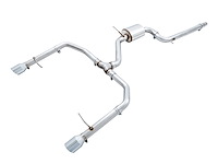 Resonated Track Exhaust for MK7 Jetta GLI w/ High Flow Downpipe - Chrome Silver Tips