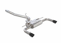 Touring Edition Exhaust for Audi 8V A3 2.0T - Dual Outlet, Diamond Black 90 mm Tips