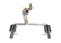 Touring Edition Exhaust for Audi C7 A7 3.0T - Dual Outlet, Chrome Silver Tips