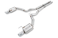 Touring Catback Exhaust for S550 Mustang GT - Dual Tip - Chrome Silver Tips