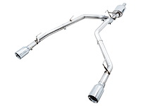 AWE 0FG Dual Rear Exit Catback Exhaust for 4th Gen RAM 1500 5.7L (without bumper cutouts) - Chrome Silver Tips