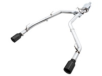 AWE 0FG Dual Rear Exit Catback Exhaust for 4th Gen RAM 1500 5.7L (without bumper cutouts) - Diamond Black Tips