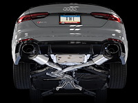 AWE Touring Edition Exhaust for Audi B9 RS 5 Sportback - Resonated for Performance Catalysts - Diamond Black RS-style Tips