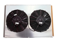 SHR.018 Aluminum Fan Shroud, w/ Dual 12 V Fans, Width: 29 in., Height: 20.25 in., Depth: 3.5 in.