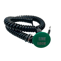 3109-MGRN-LL Shredder Linelock Button [Green Engraved, Billet Aluminum, Mushroom, Momentary, Push Button Switch, Corded]