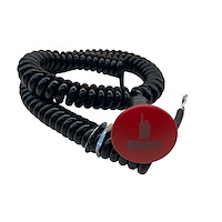 3109-MRED-RR Shredder Racing Radio Button [Red Engraved, Billet Aluminum, Mushroom, Momentary, Push Button Switch, Corded]