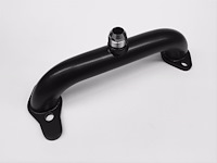 3200-010B Stainless Water Crossover -10 AN Black [Small Block Chevy]
